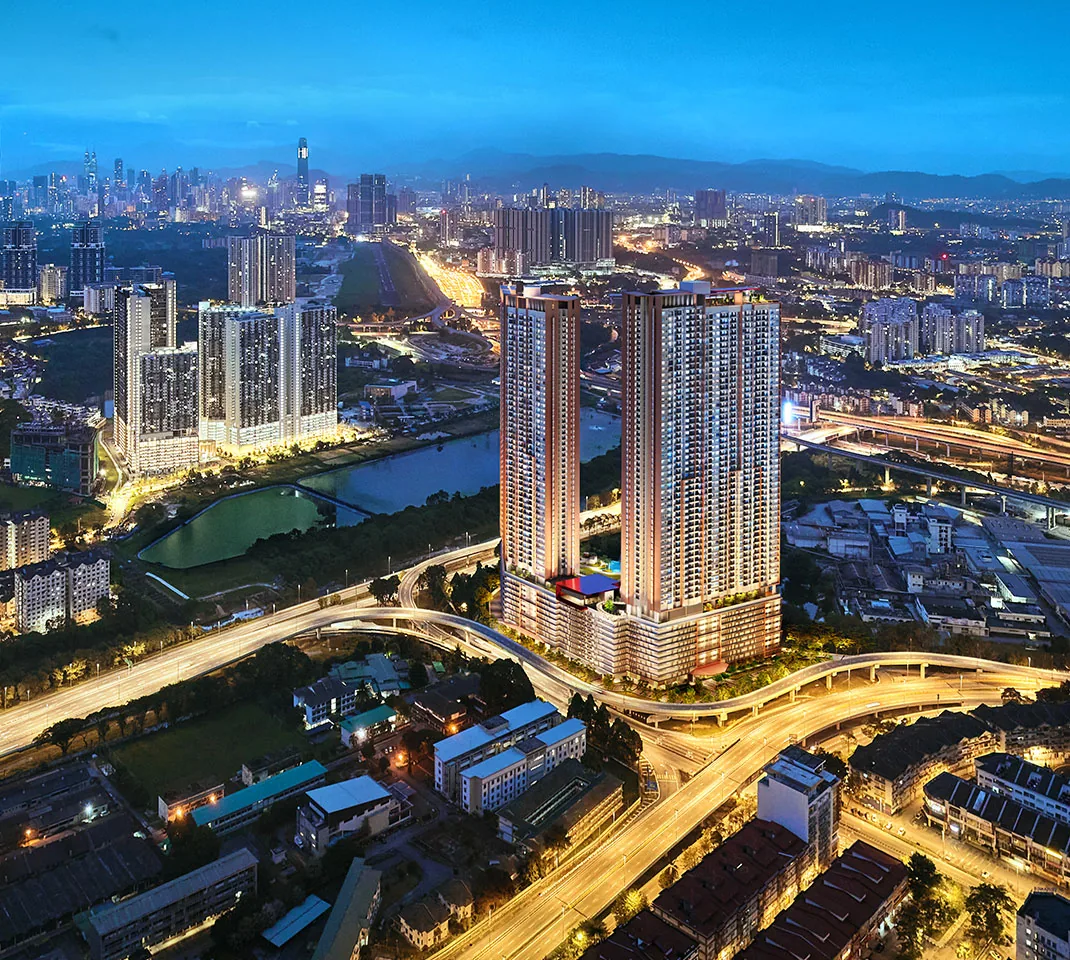 Aerial view over Kuchai Lama, Kuala Lumpur